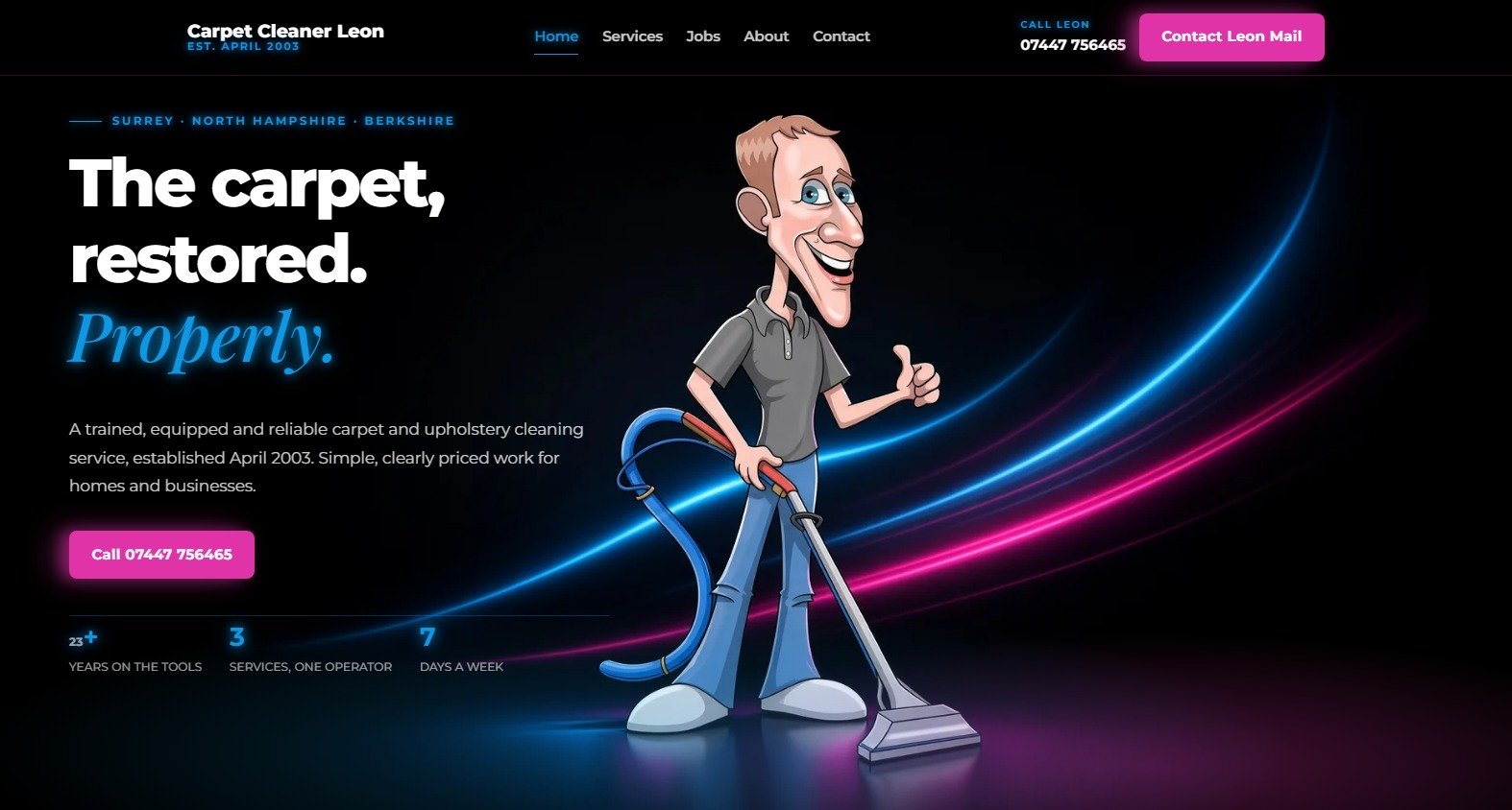 Carpet Cleaner Leon website screenshot