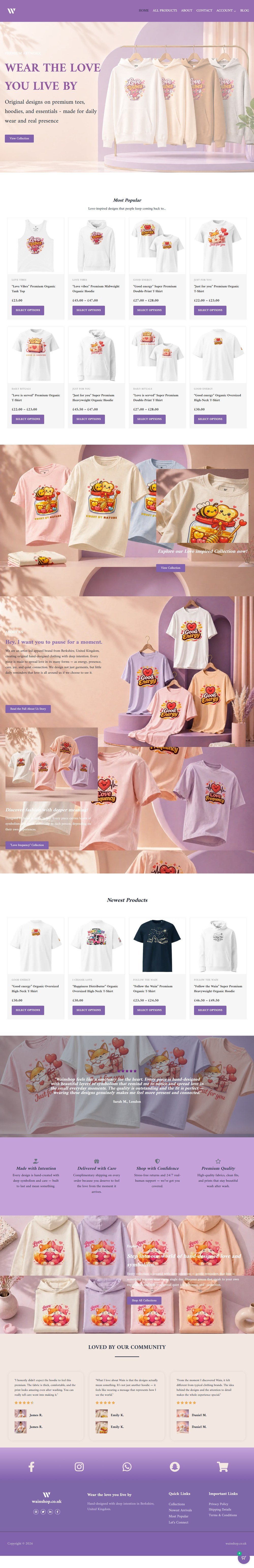 Wain Shop original website screenshot