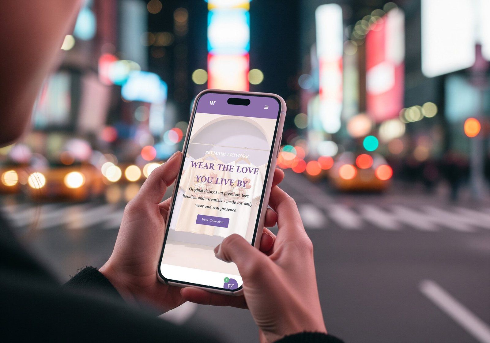 Wain Shop website on a smartphone mockup